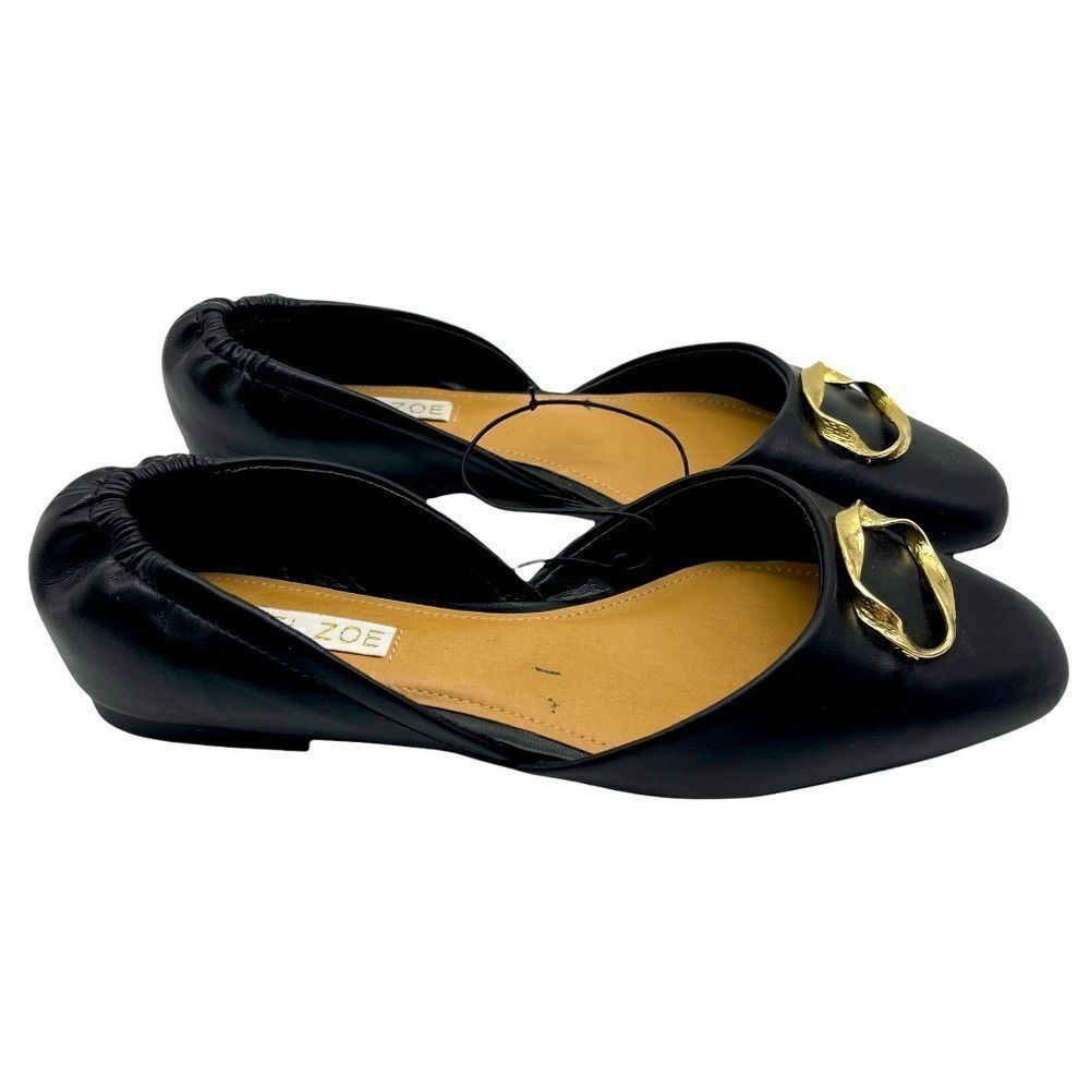 Rachel Zoe Elleanor Black Flats Sz 7.5 NWOT